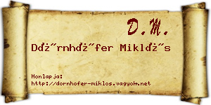 Dörnhöfer Miklós névjegykártya
