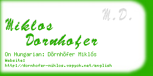 miklos dornhofer business card