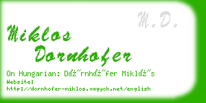 miklos dornhofer business card